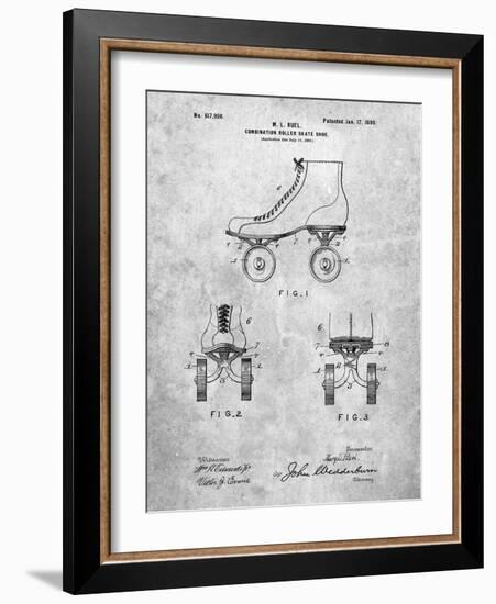 PP1019-Slate Roller Skate 1899 Patent Poster-Cole Borders-Framed Giclee Print