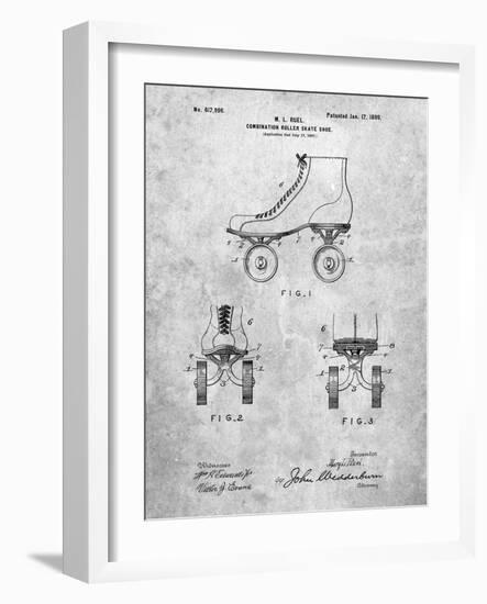 PP1019-Slate Roller Skate 1899 Patent Poster-Cole Borders-Framed Giclee Print