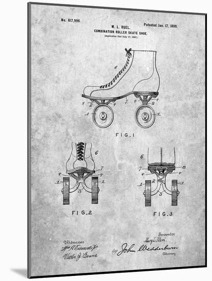 PP1019-Slate Roller Skate 1899 Patent Poster-Cole Borders-Mounted Giclee Print