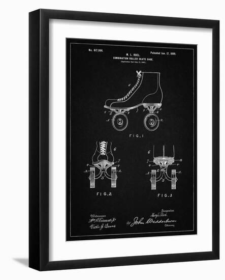 PP1019-Vintage Black Roller Skate 1899 Patent Poster-Cole Borders-Framed Giclee Print