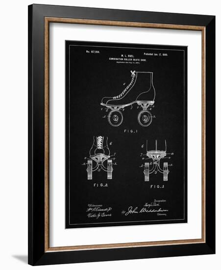 PP1019-Vintage Black Roller Skate 1899 Patent Poster-Cole Borders-Framed Giclee Print