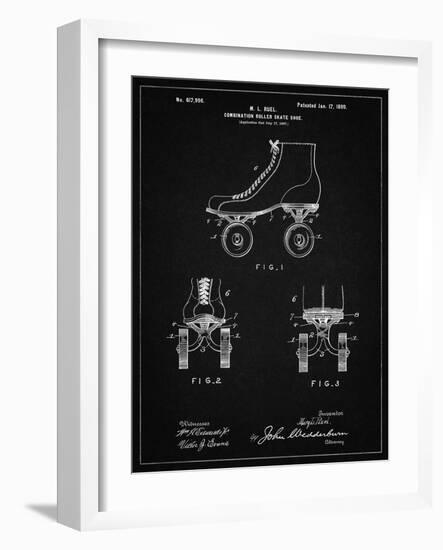 PP1019-Vintage Black Roller Skate 1899 Patent Poster-Cole Borders-Framed Giclee Print