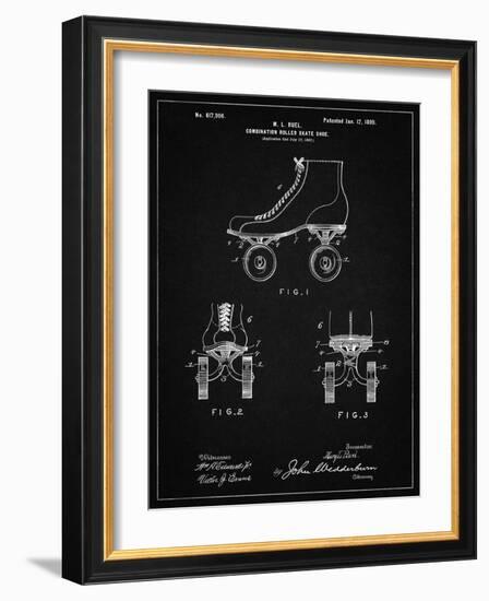 PP1019-Vintage Black Roller Skate 1899 Patent Poster-Cole Borders-Framed Giclee Print