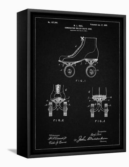 PP1019-Vintage Black Roller Skate 1899 Patent Poster-Cole Borders-Framed Premier Image Canvas