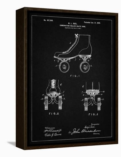 PP1019-Vintage Black Roller Skate 1899 Patent Poster-Cole Borders-Framed Premier Image Canvas