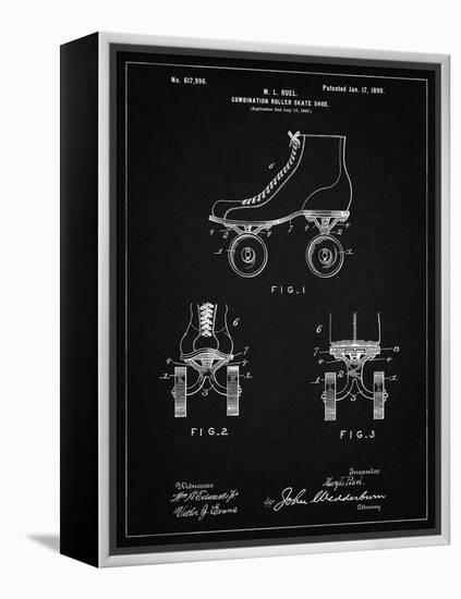 PP1019-Vintage Black Roller Skate 1899 Patent Poster-Cole Borders-Framed Premier Image Canvas