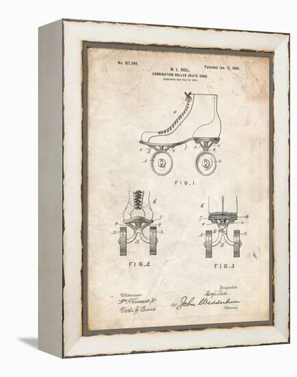 PP1019-Vintage Parchment Roller Skate 1899 Patent Poster-Cole Borders-Framed Premier Image Canvas