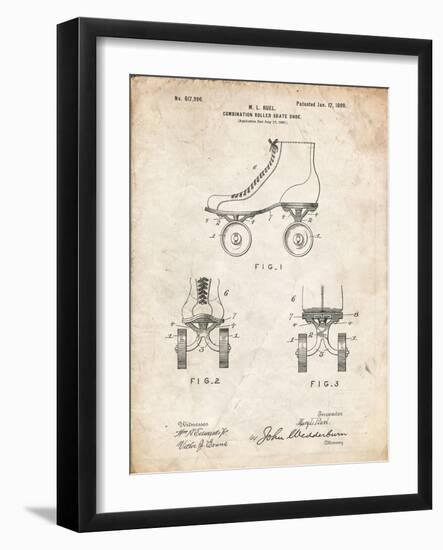 PP1019-Vintage Parchment Roller Skate 1899 Patent Poster-Cole Borders-Framed Giclee Print