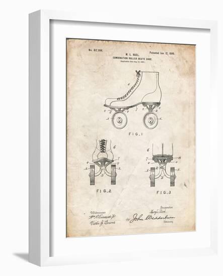 PP1019-Vintage Parchment Roller Skate 1899 Patent Poster-Cole Borders-Framed Giclee Print