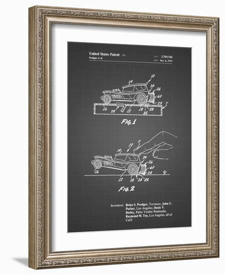 PP1020-Black Grid Rubber Band Toy Car Patent Poster-Cole Borders-Framed Giclee Print