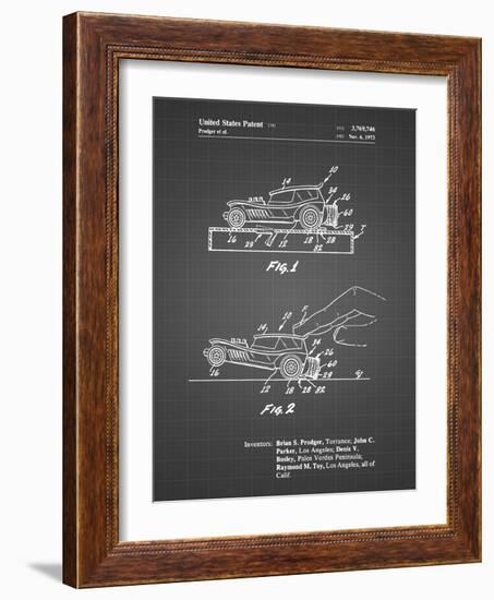 PP1020-Black Grid Rubber Band Toy Car Patent Poster-Cole Borders-Framed Giclee Print