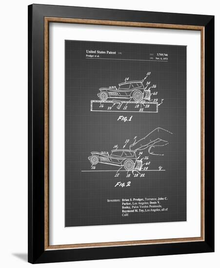 PP1020-Black Grid Rubber Band Toy Car Patent Poster-Cole Borders-Framed Giclee Print