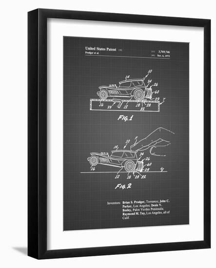 PP1020-Black Grid Rubber Band Toy Car Patent Poster-Cole Borders-Framed Giclee Print