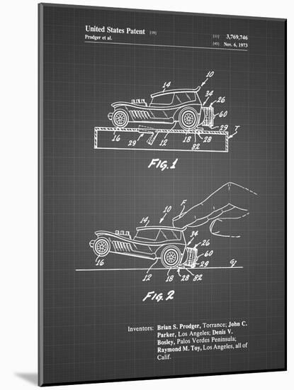 PP1020-Black Grid Rubber Band Toy Car Patent Poster-Cole Borders-Mounted Giclee Print