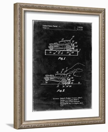 PP1020-Black Grunge Rubber Band Toy Car Patent Poster-Cole Borders-Framed Giclee Print