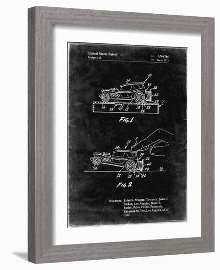 PP1020-Black Grunge Rubber Band Toy Car Patent Poster-Cole Borders-Framed Giclee Print