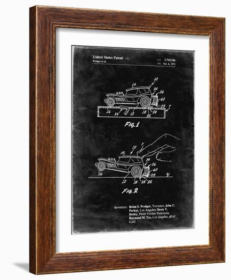 PP1020-Black Grunge Rubber Band Toy Car Patent Poster-Cole Borders-Framed Giclee Print