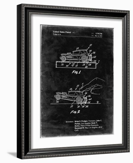 PP1020-Black Grunge Rubber Band Toy Car Patent Poster-Cole Borders-Framed Giclee Print