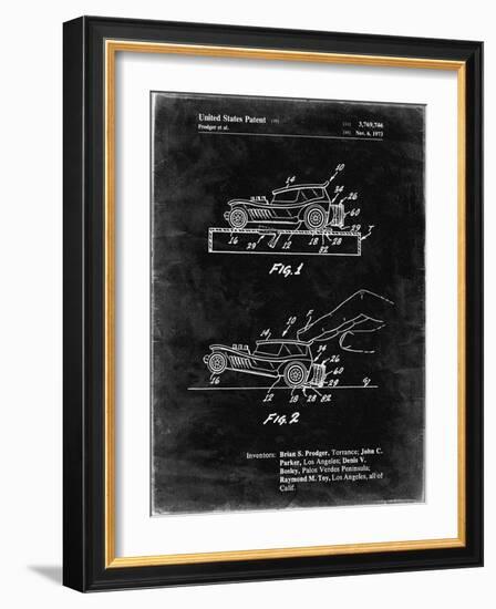 PP1020-Black Grunge Rubber Band Toy Car Patent Poster-Cole Borders-Framed Giclee Print