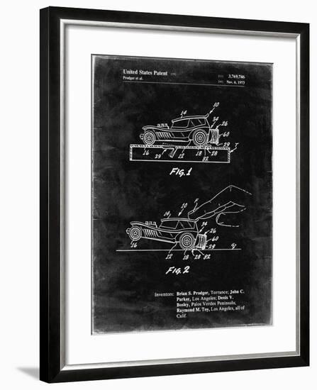 PP1020-Black Grunge Rubber Band Toy Car Patent Poster-Cole Borders-Framed Giclee Print