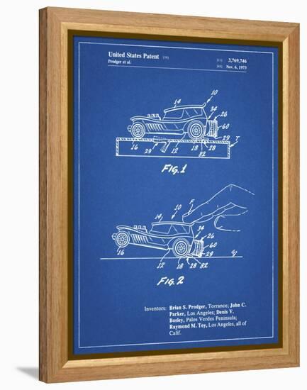 PP1020-Blueprint Rubber Band Toy Car Patent Poster-Cole Borders-Framed Premier Image Canvas