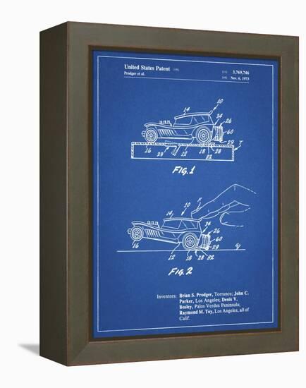 PP1020-Blueprint Rubber Band Toy Car Patent Poster-Cole Borders-Framed Premier Image Canvas