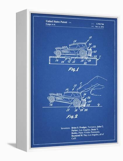 PP1020-Blueprint Rubber Band Toy Car Patent Poster-Cole Borders-Framed Premier Image Canvas