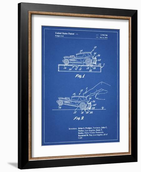 PP1020-Blueprint Rubber Band Toy Car Patent Poster-Cole Borders-Framed Giclee Print