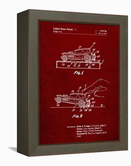 PP1020-Burgundy Rubber Band Toy Car Patent Poster-Cole Borders-Framed Premier Image Canvas