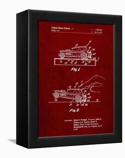 PP1020-Burgundy Rubber Band Toy Car Patent Poster-Cole Borders-Framed Premier Image Canvas