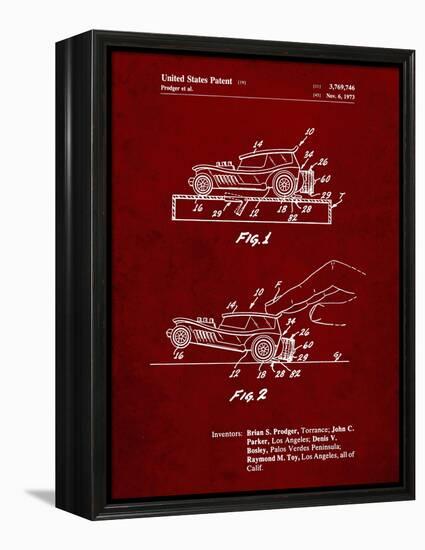 PP1020-Burgundy Rubber Band Toy Car Patent Poster-Cole Borders-Framed Premier Image Canvas
