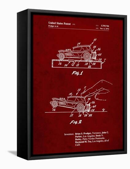 PP1020-Burgundy Rubber Band Toy Car Patent Poster-Cole Borders-Framed Premier Image Canvas