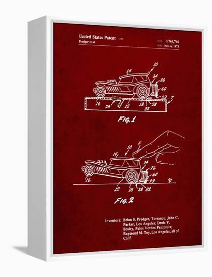 PP1020-Burgundy Rubber Band Toy Car Patent Poster-Cole Borders-Framed Premier Image Canvas