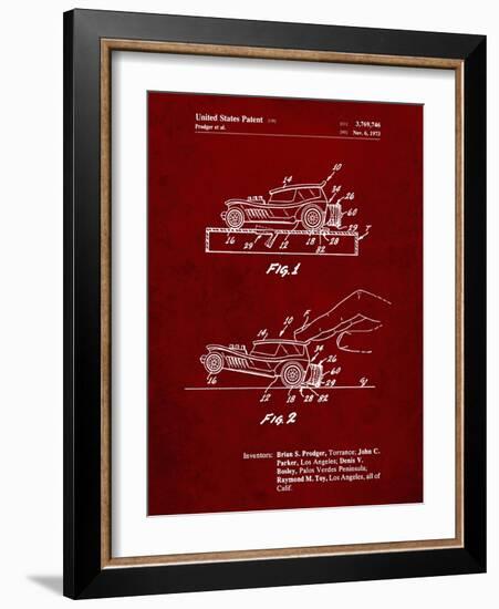 PP1020-Burgundy Rubber Band Toy Car Patent Poster-Cole Borders-Framed Giclee Print