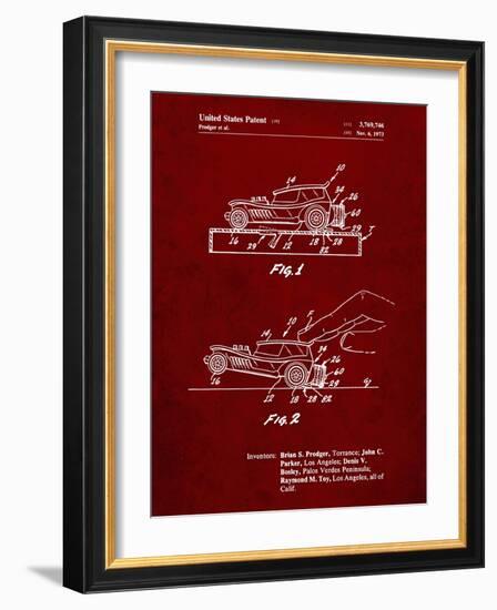 PP1020-Burgundy Rubber Band Toy Car Patent Poster-Cole Borders-Framed Giclee Print