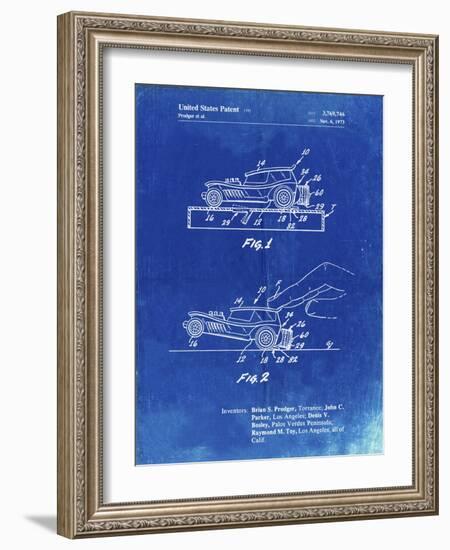 PP1020-Faded Blueprint Rubber Band Toy Car Patent Poster-Cole Borders-Framed Giclee Print