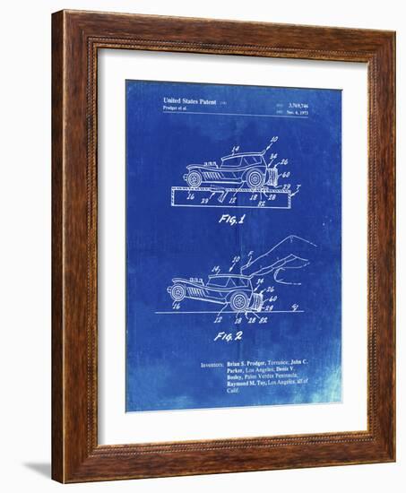 PP1020-Faded Blueprint Rubber Band Toy Car Patent Poster-Cole Borders-Framed Giclee Print