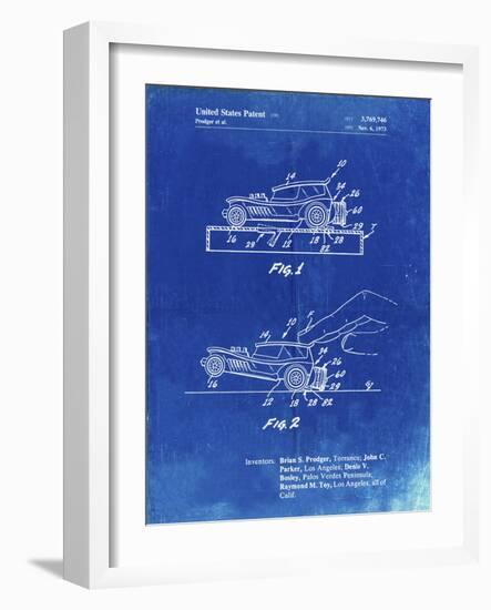 PP1020-Faded Blueprint Rubber Band Toy Car Patent Poster-Cole Borders-Framed Giclee Print