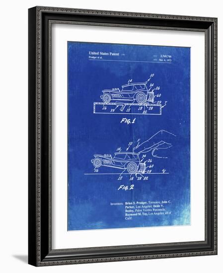 PP1020-Faded Blueprint Rubber Band Toy Car Patent Poster-Cole Borders-Framed Giclee Print