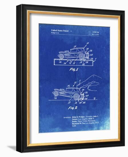 PP1020-Faded Blueprint Rubber Band Toy Car Patent Poster-Cole Borders-Framed Giclee Print