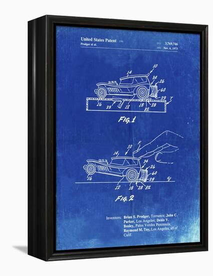 PP1020-Faded Blueprint Rubber Band Toy Car Patent Poster-Cole Borders-Framed Premier Image Canvas