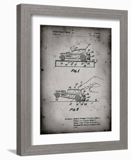 PP1020-Faded Grey Rubber Band Toy Car Patent Poster-Cole Borders-Framed Giclee Print