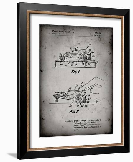 PP1020-Faded Grey Rubber Band Toy Car Patent Poster-Cole Borders-Framed Giclee Print