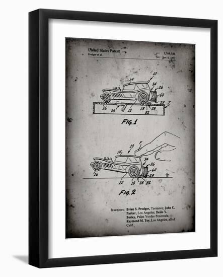PP1020-Faded Grey Rubber Band Toy Car Patent Poster-Cole Borders-Framed Giclee Print
