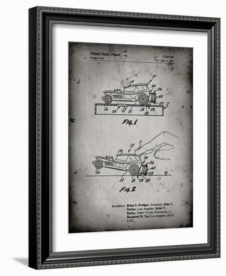 PP1020-Faded Grey Rubber Band Toy Car Patent Poster-Cole Borders-Framed Giclee Print