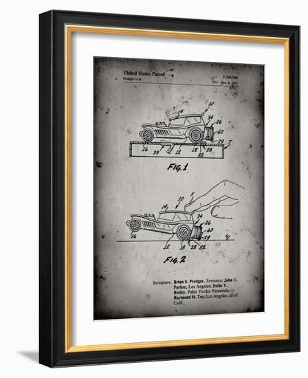 PP1020-Faded Grey Rubber Band Toy Car Patent Poster-Cole Borders-Framed Giclee Print