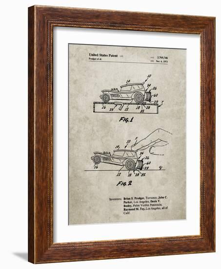 PP1020-Sandstone Rubber Band Toy Car Patent Poster-Cole Borders-Framed Giclee Print