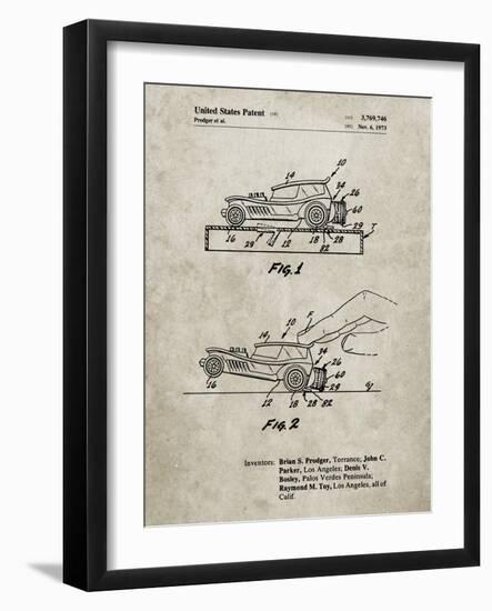 PP1020-Sandstone Rubber Band Toy Car Patent Poster-Cole Borders-Framed Giclee Print