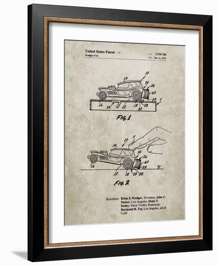 PP1020-Sandstone Rubber Band Toy Car Patent Poster-Cole Borders-Framed Giclee Print