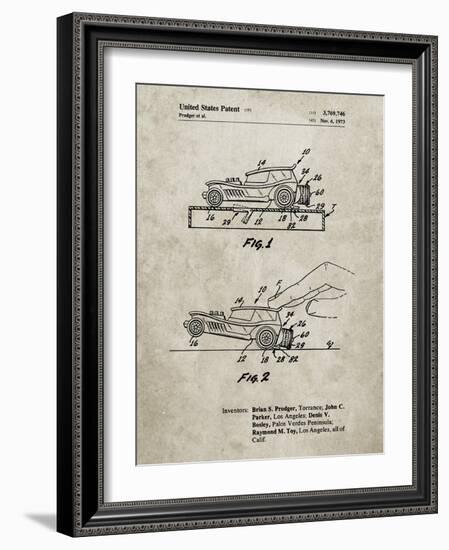 PP1020-Sandstone Rubber Band Toy Car Patent Poster-Cole Borders-Framed Giclee Print